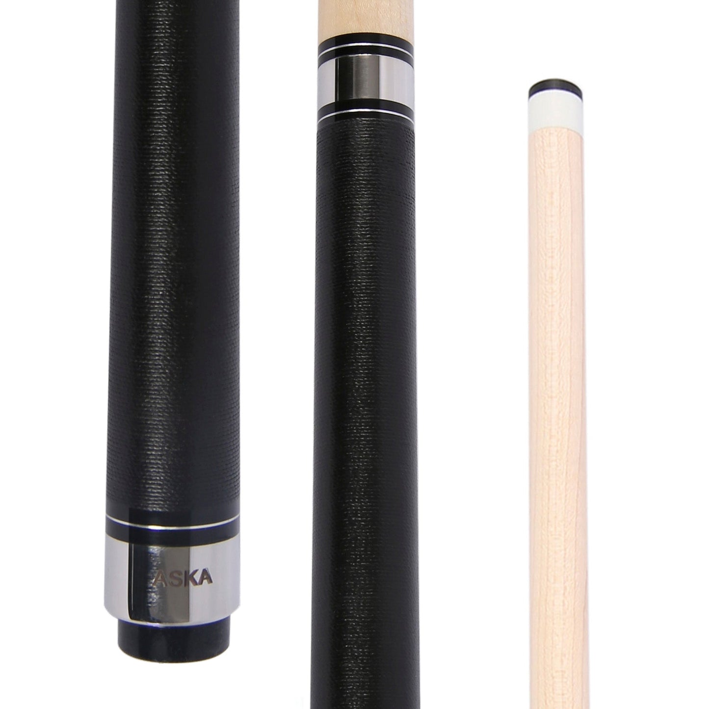ASKA Jump Cue with black textured grip and maple shaft JC