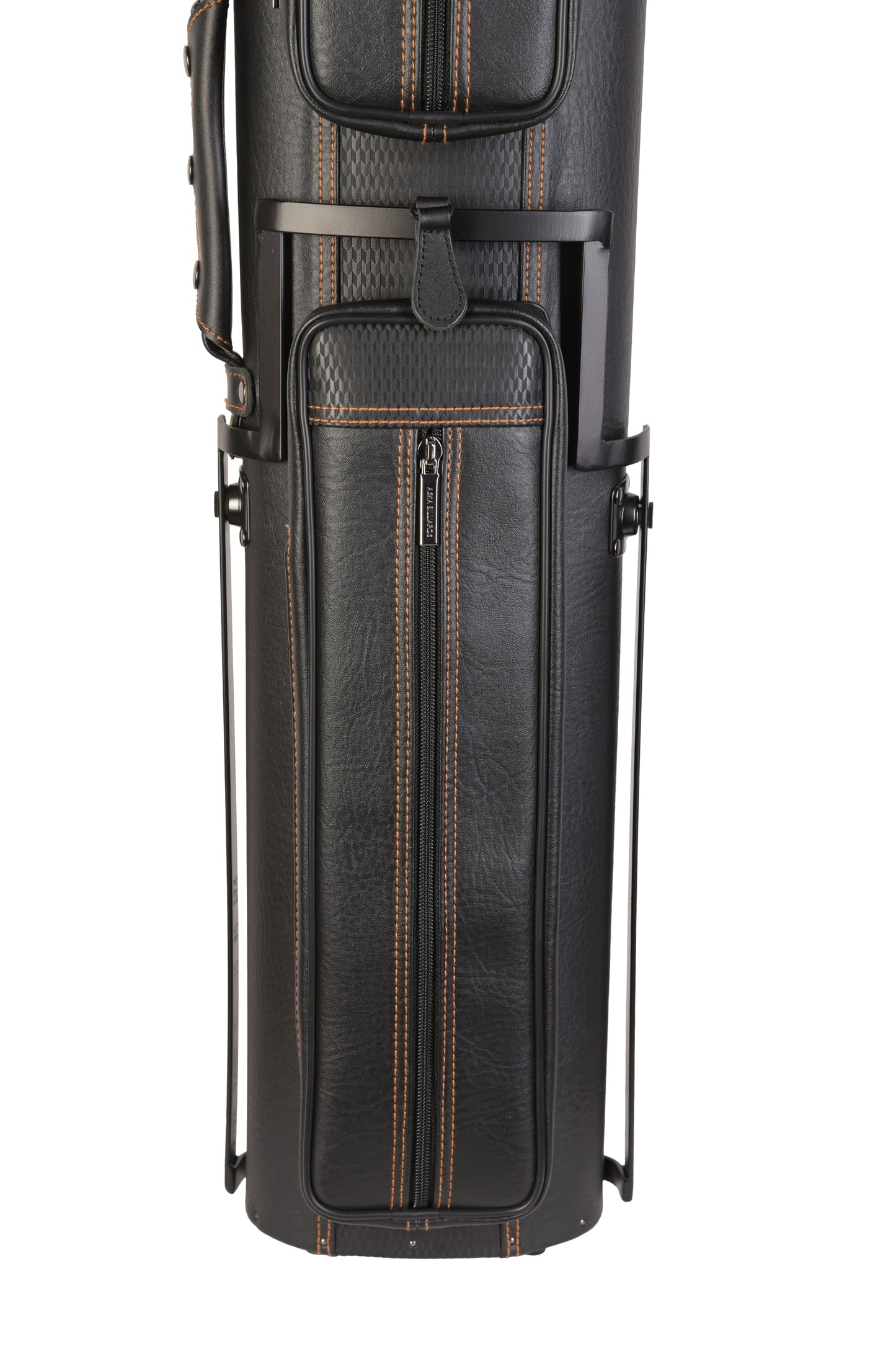 Lower portion of the cue case revealing a zippered storage pocket.