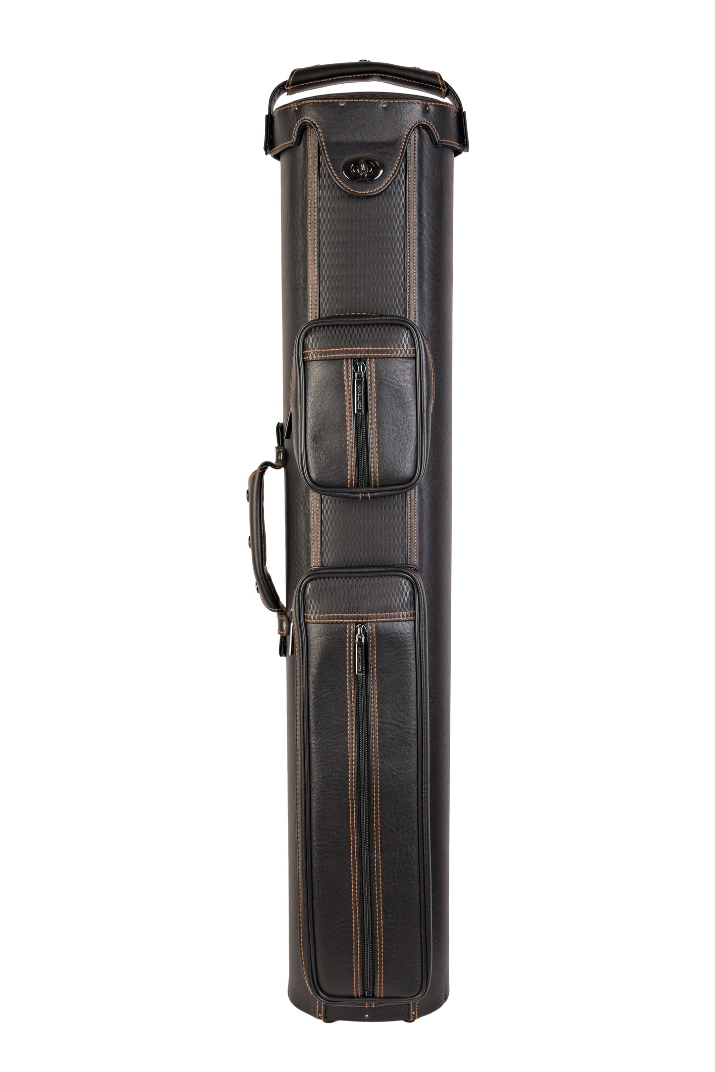ASKA C48P12 Hard 4x8 Oval Pool Cue Case - High Capacity 5B8S, Textured Black Vinyl