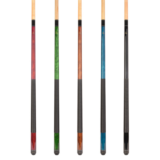 Set of 5 Aska LEC Billiard Pool Cues, 58" Hard Rock Canadian Maple, 13mm Hard Le Pro Tip, Mixed Weights, LEC5