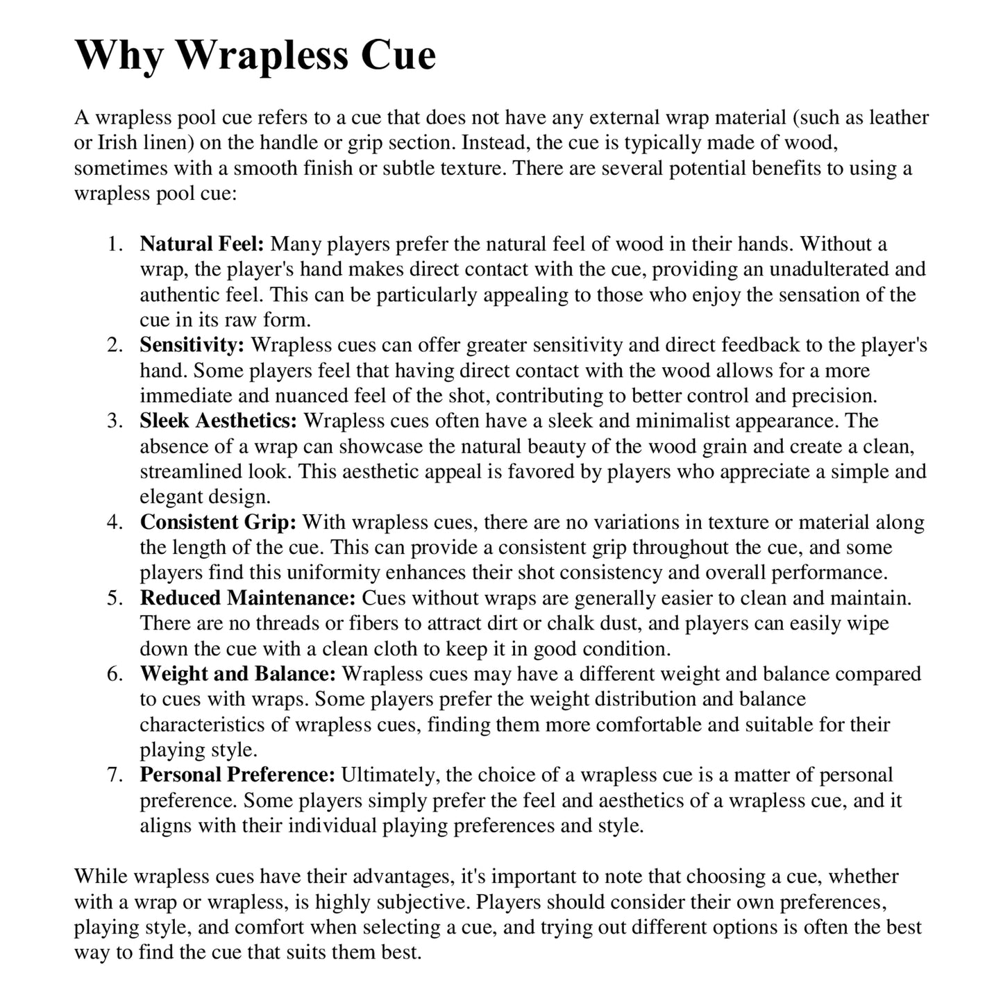 Set of 6 Aska L3 Pool Cue Sticks, 58", 13mm Tip, Hard Rock Canadian Maple Shaft, Wrapless, L3S6ORG