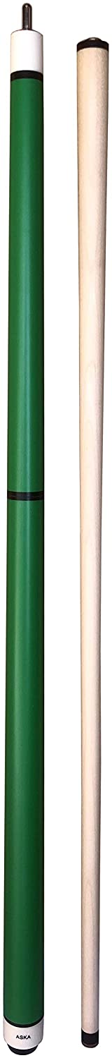 25-Ounce Heavy Hit Matte Green Jump Break Cue Stick Aska JBC, Jump/Break Cue. 14-mm Tip, Hard Rock Canadian Maple Shaft