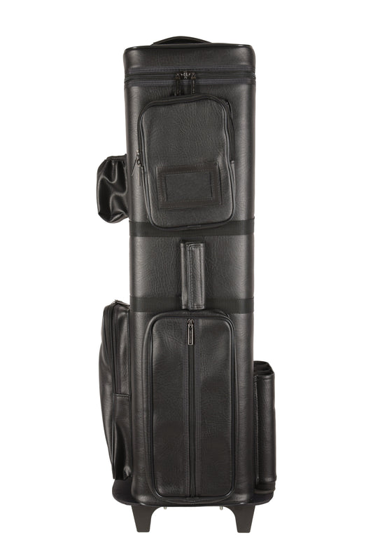 ASKA 20x20 Black Vinyl Dealer Pool Cue Case with Wheels (C2020)