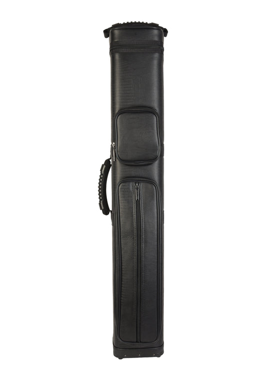 ASKA Hard 4x8 Pool Cue Case - Holds 4 Butts & 8 Shafts, Heavy-Duty Black Vinyl C48