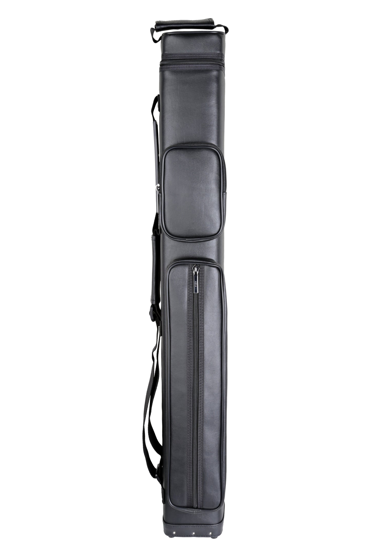 ASKA Hard inside 3x6 Pool Cue Case, 3B6S Black full exterior view. C36P