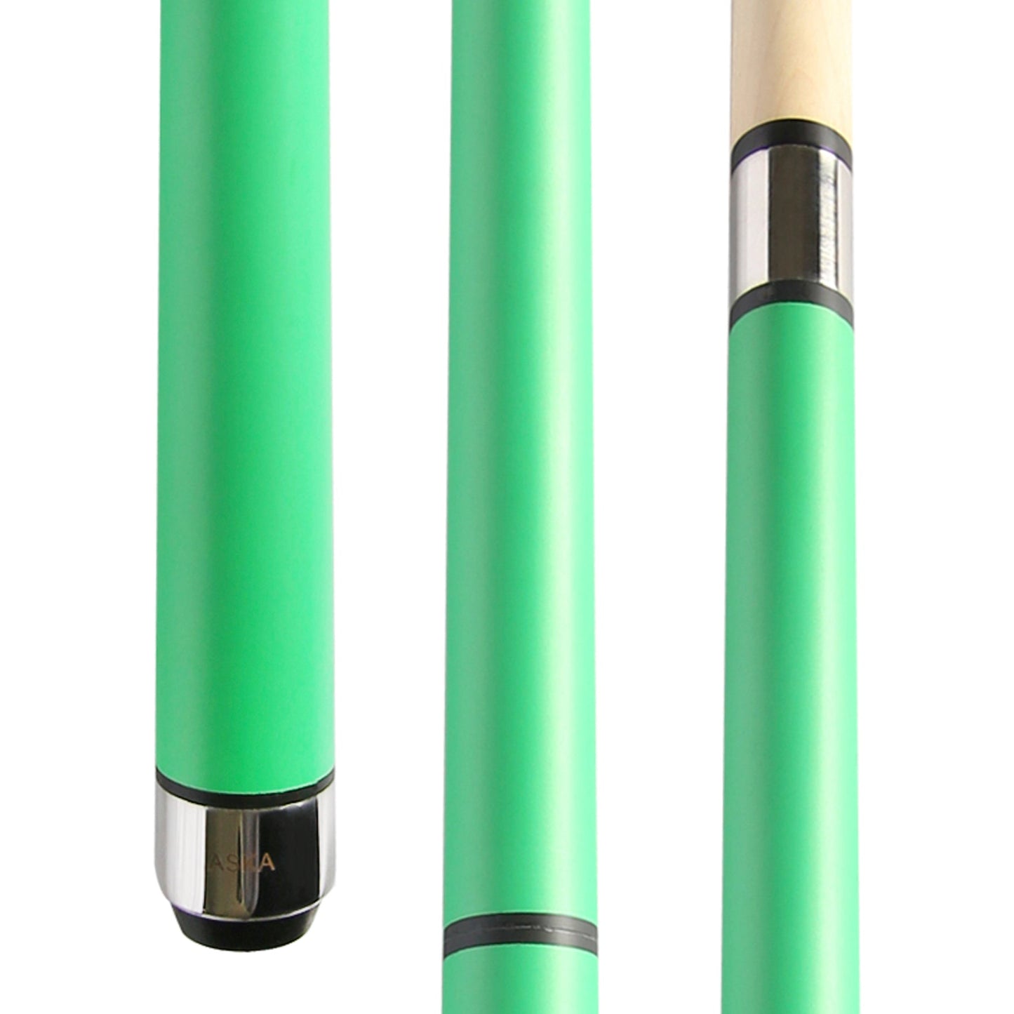 ASKA Heavy Hitter Jump Break Cue Stick green butt and shaft detail. JBCHH-GRN