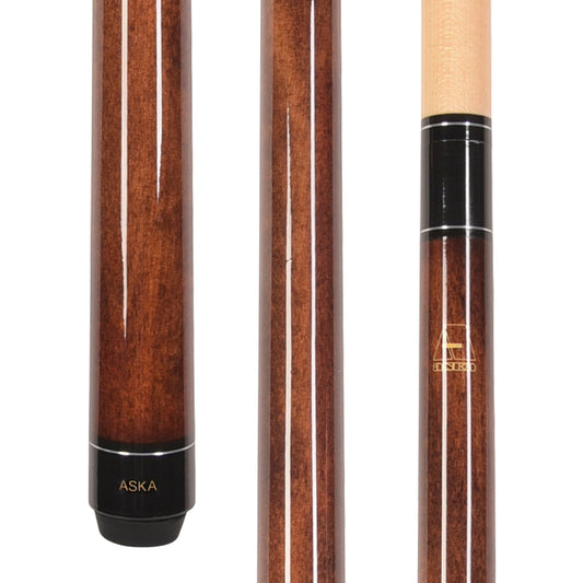 ASKA LECN Brown No-Wrap Pool Cue | 58", 13mm Leather Tip — view 1