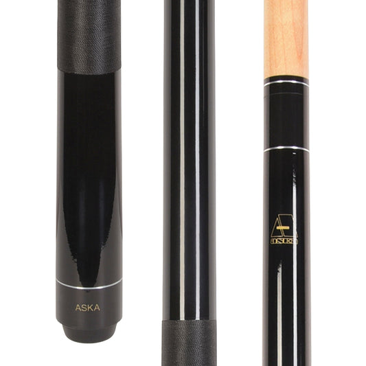 ASKA LEC Black Pool Cue | 58", 13mm Leather Tip, Nylon Wrap — view 1