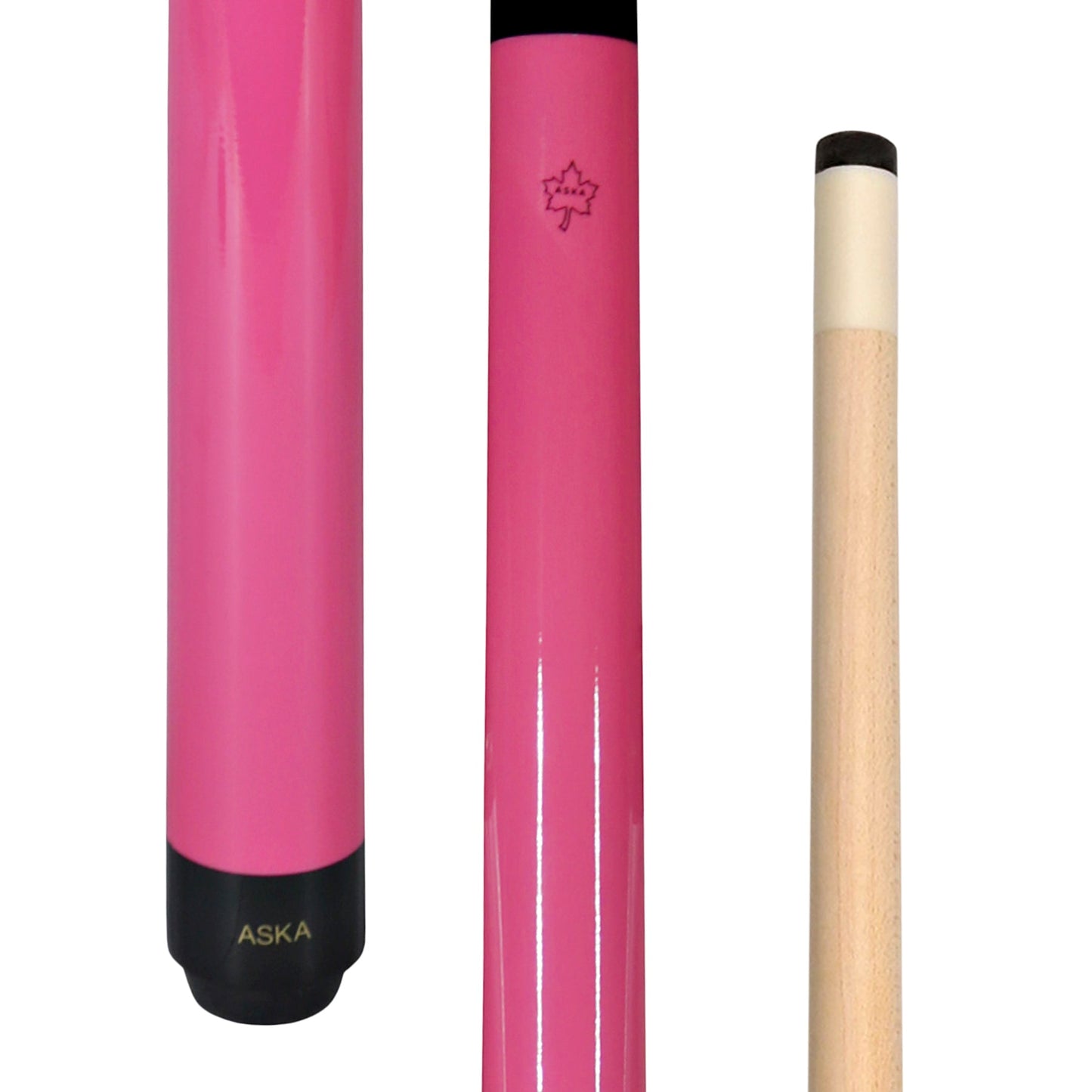 ASKA Neon Pink 48 inch pool cue butt and maple shaft. SWP48P