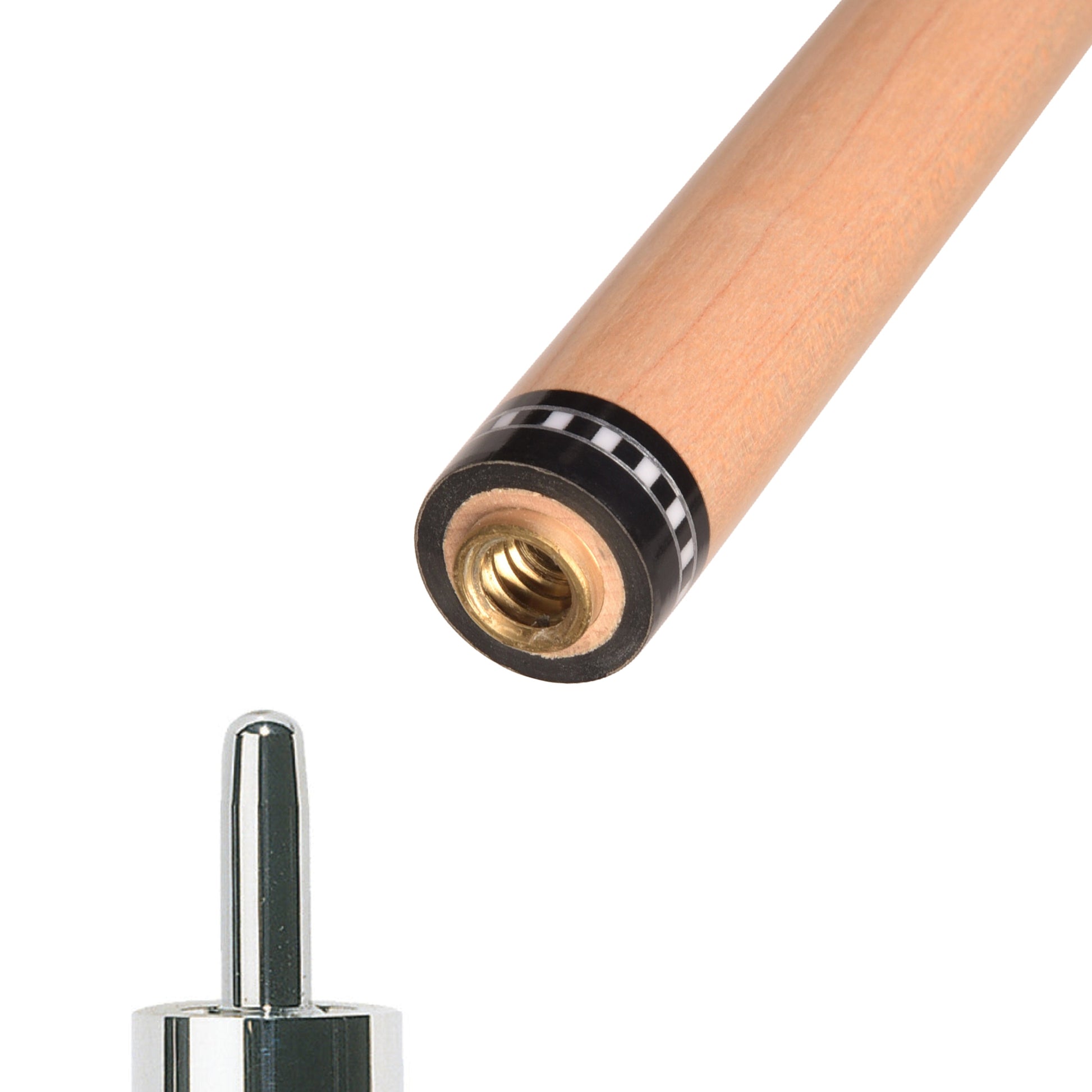 ASKA Uniloc XS1275DRUNI spare cue shaft joint and ferrule detail.