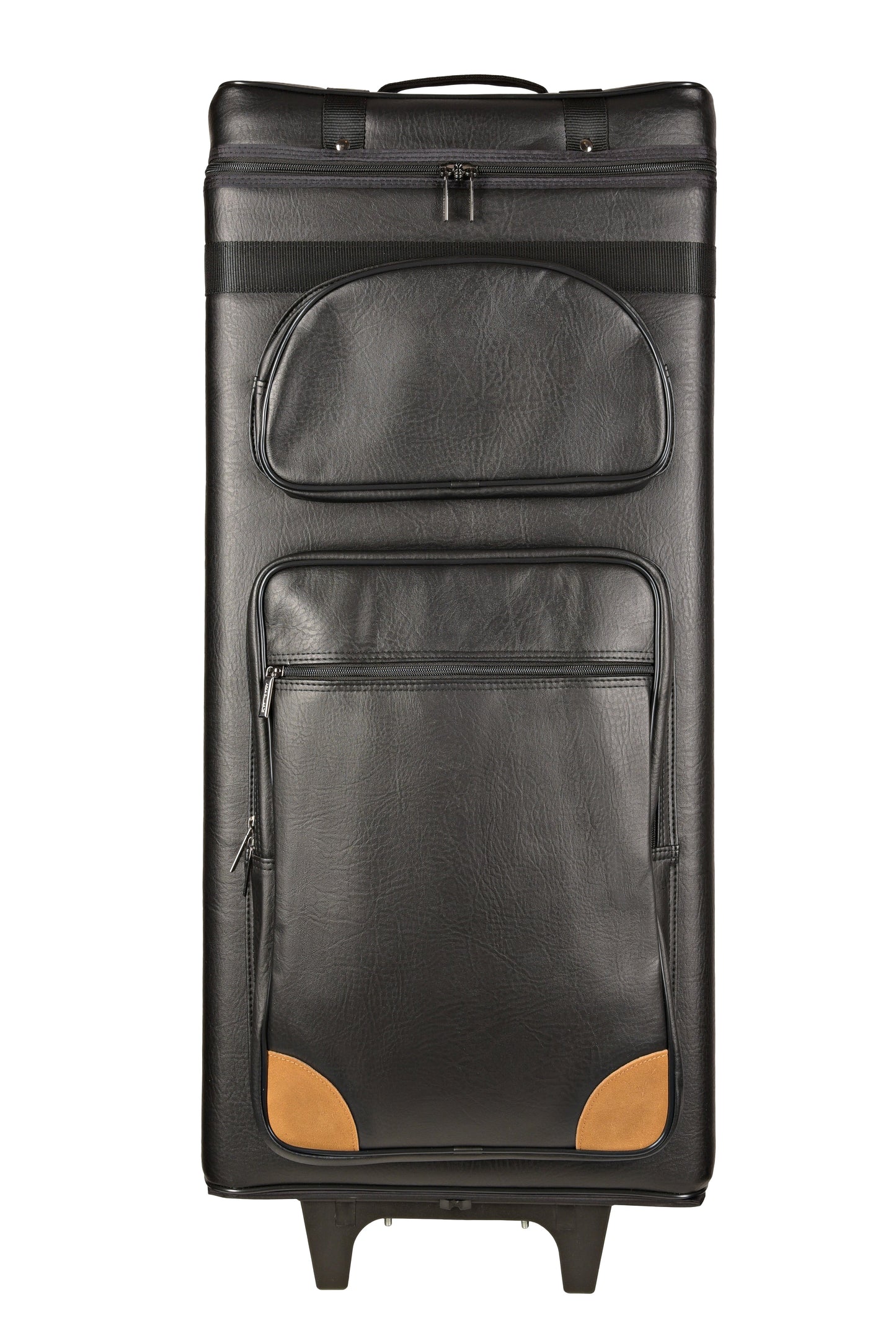 ASKA C2448P dealer pool cue case in black leather with pockets.