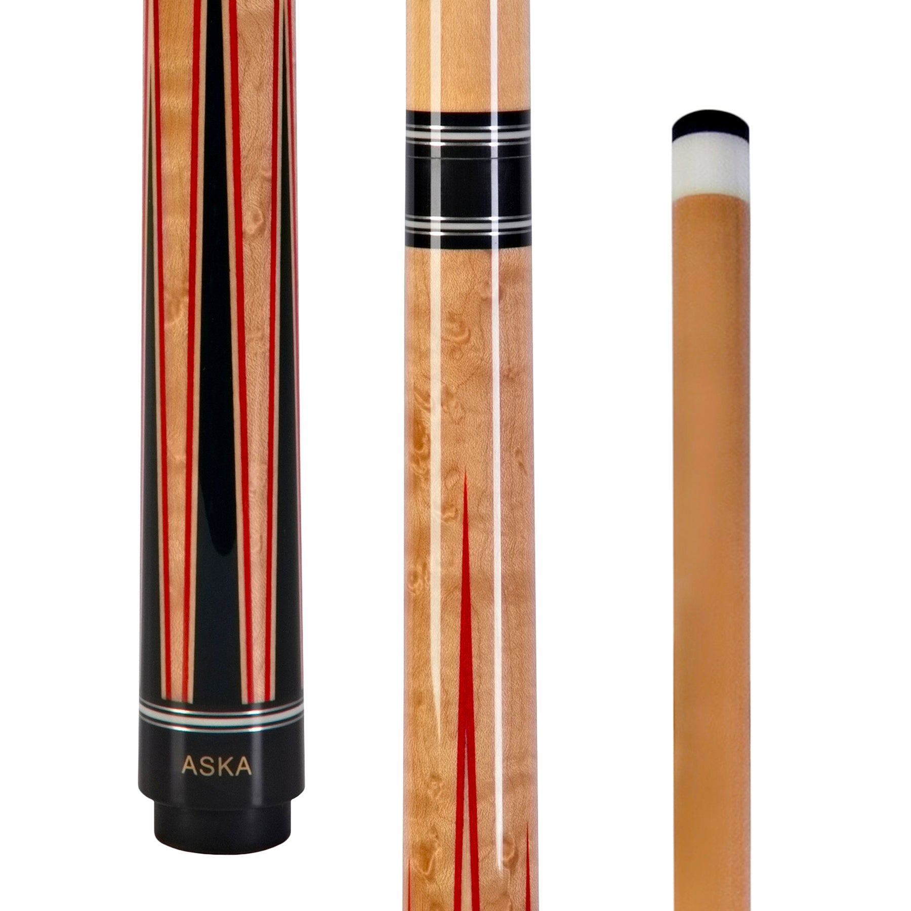 ASKA Jump Cue JC04 full view showing butt, shaft, and tip.