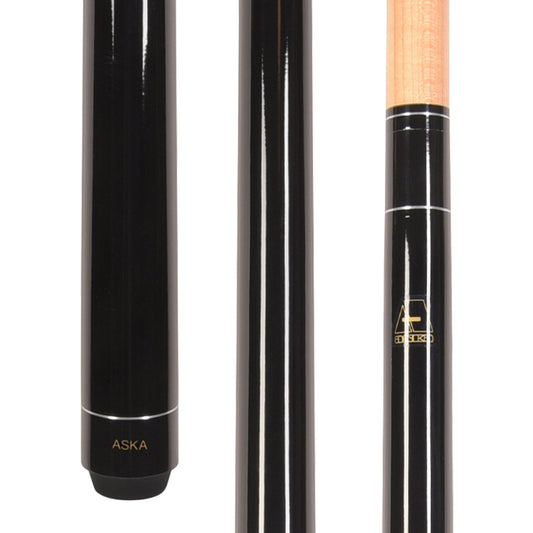 ASKA LECN Black No-Wrap Pool Cue | 58", 13mm Leather Tip — view 1