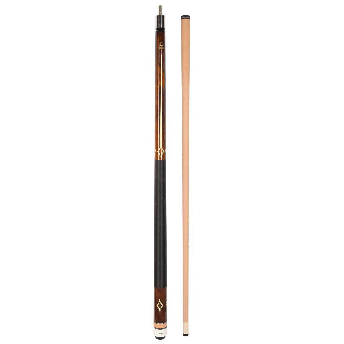 ASKA L7 Brown Pool Cue | 58", Geometric Decal, 13mm Tip, Nylon Wrap — view 2