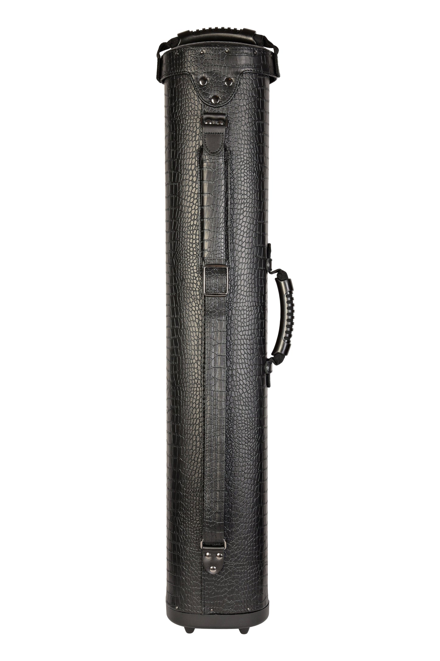 Rear view of the Hard 4x8 Pool Cue Case showing strap and handle details.