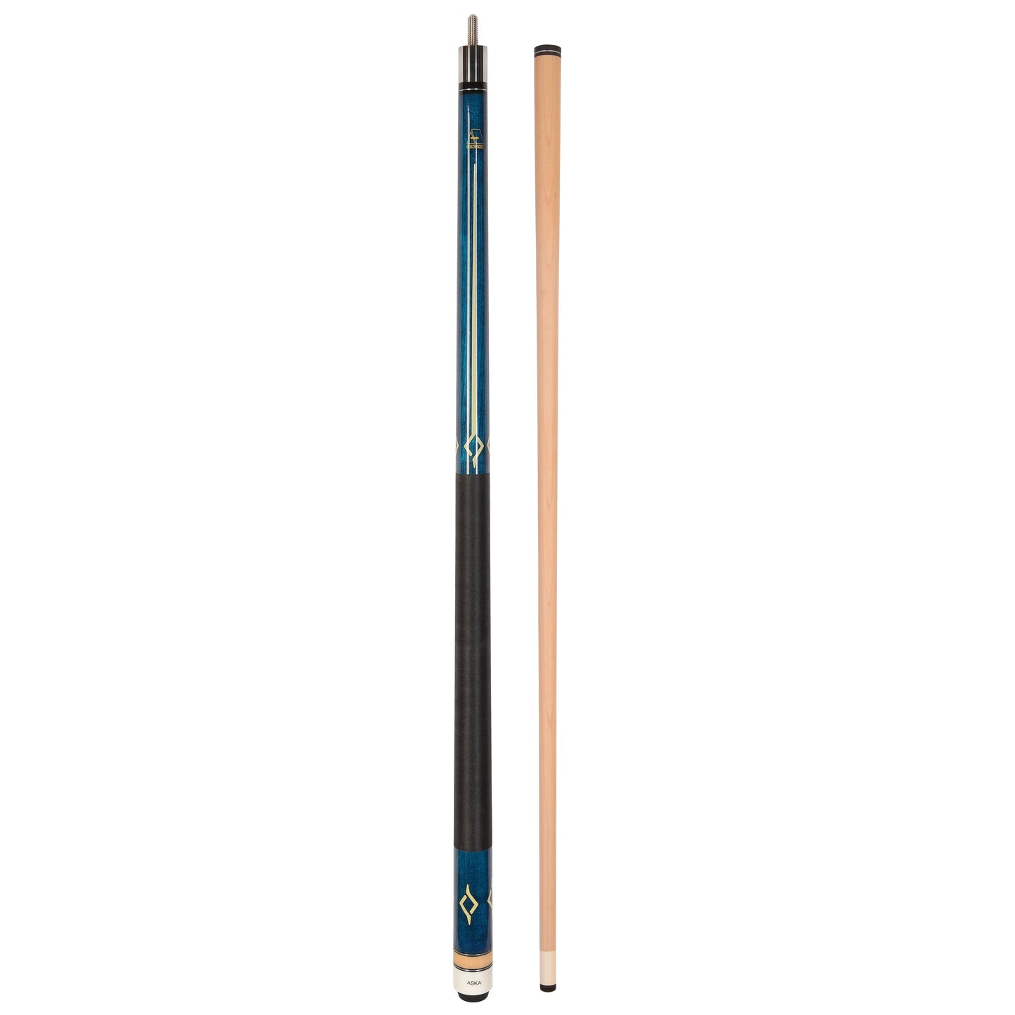 ASKA L7 Blue Pool Cue | 58", Geometric Decal, 13mm Tip, Nylon Wrap — view 2