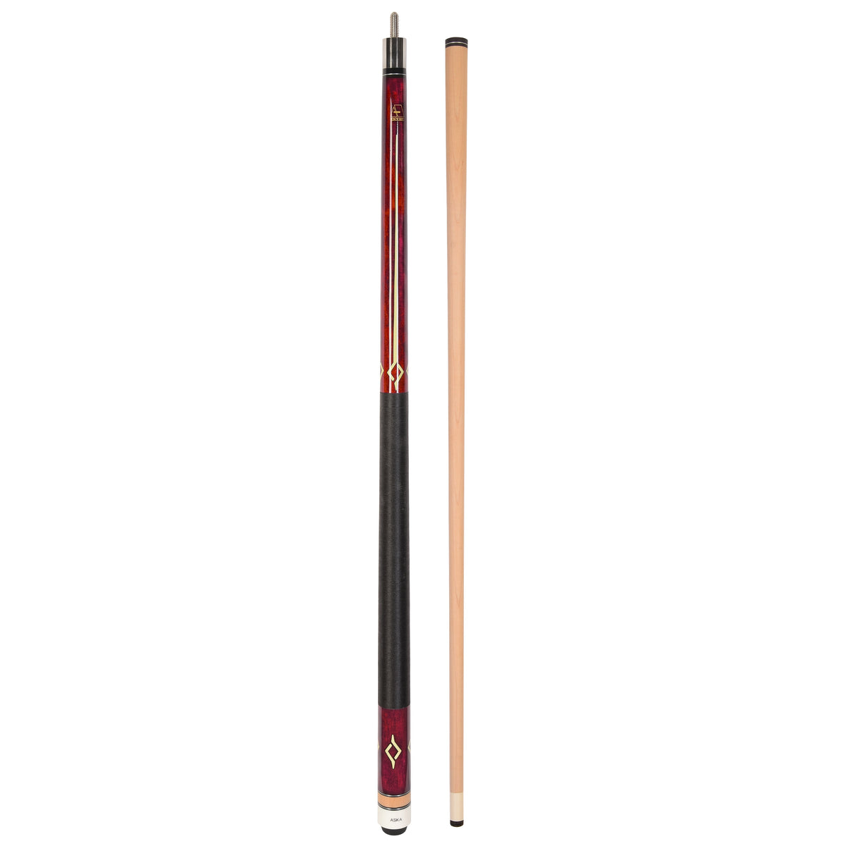 ASKA L7 Red Pool Cue | 58", Geometric Decal, 13mm Tip, Nylon Wrap — view 2