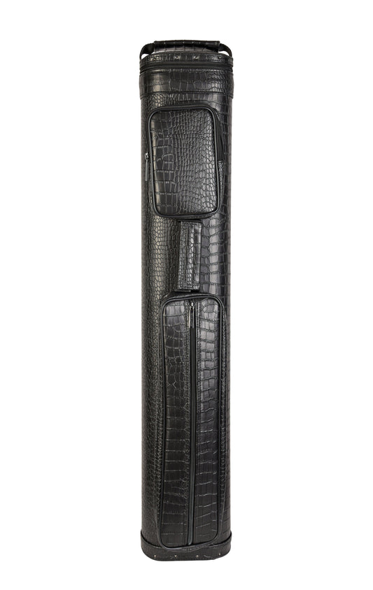 ASKA C48P15 Hard 4x8 Oval Pool Cue Case - Reinforced Rivet Bottom, Black 4B8S