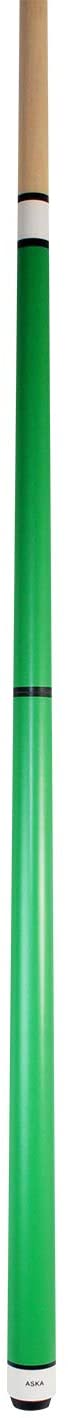 Close-up of the green butt of a jump break cue with a black ring.