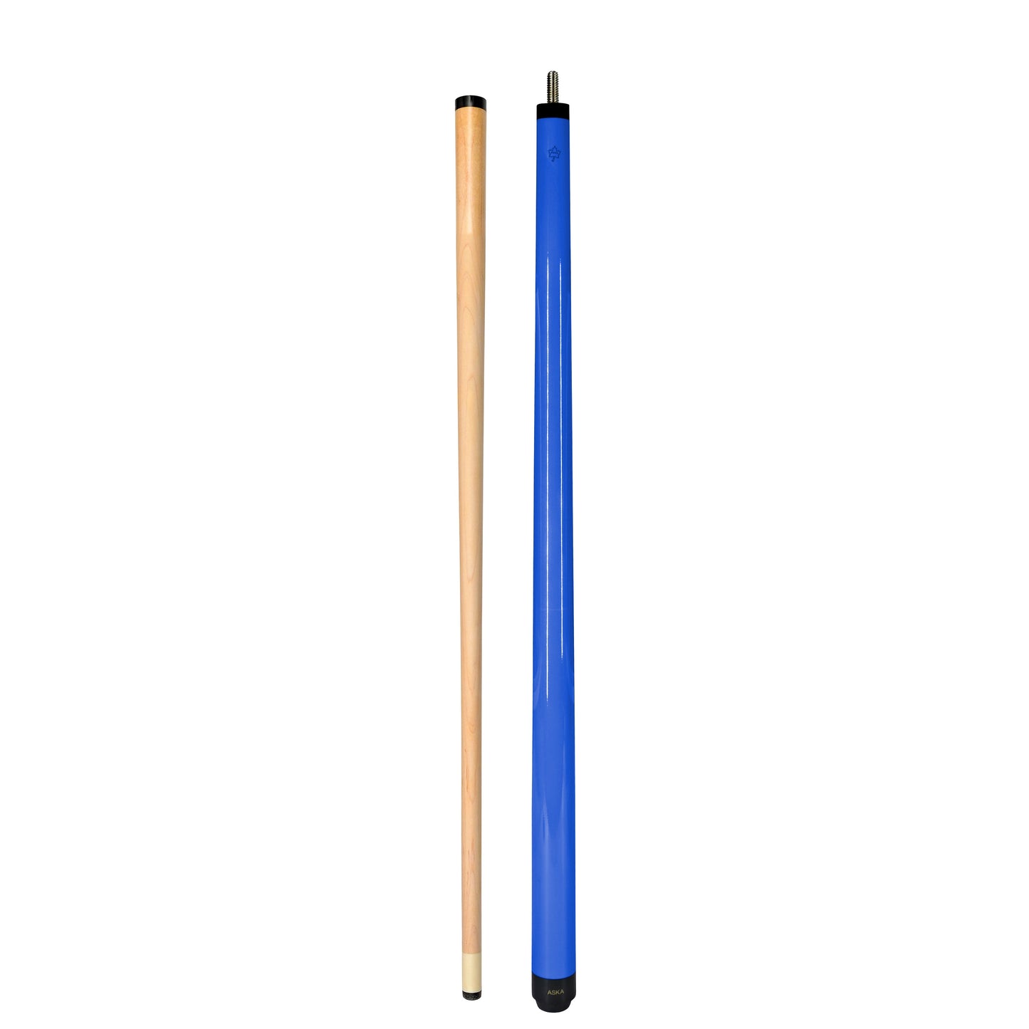 ASKA Bright Blue Short Pool Cue – 36", 42", 48", 52", 58" Youth Cue, Maple Shaft, 13mm Tip, 2-Piece — view 3
