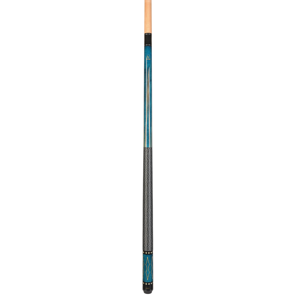 ASKA L22 Blue Pool Cue | 58", Decal Design, 13mm Tip, Nylon Wrap — view 3