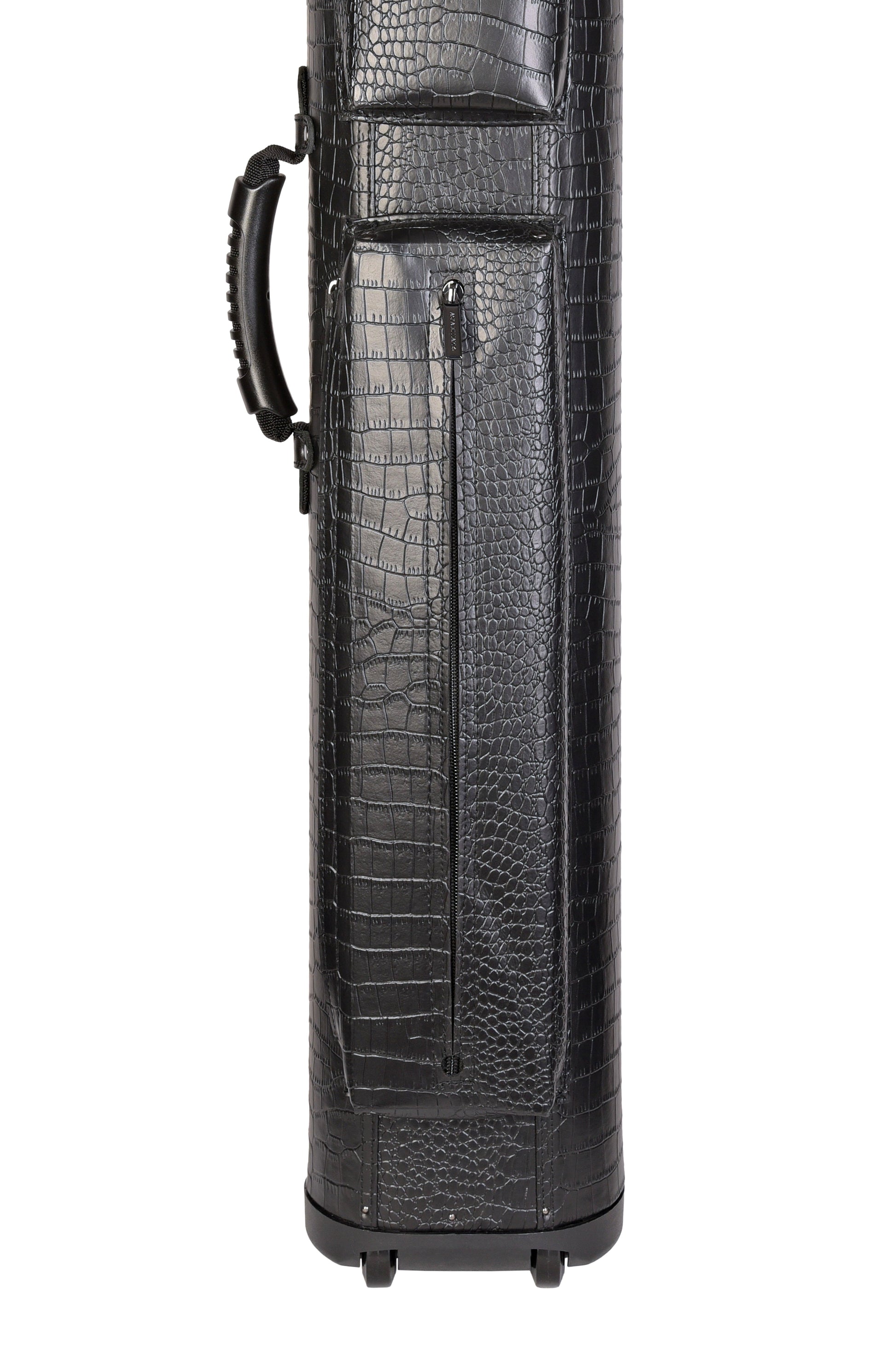 Side view of the Hard 4x8 Pool Cue Case highlighting its zippered pocket.