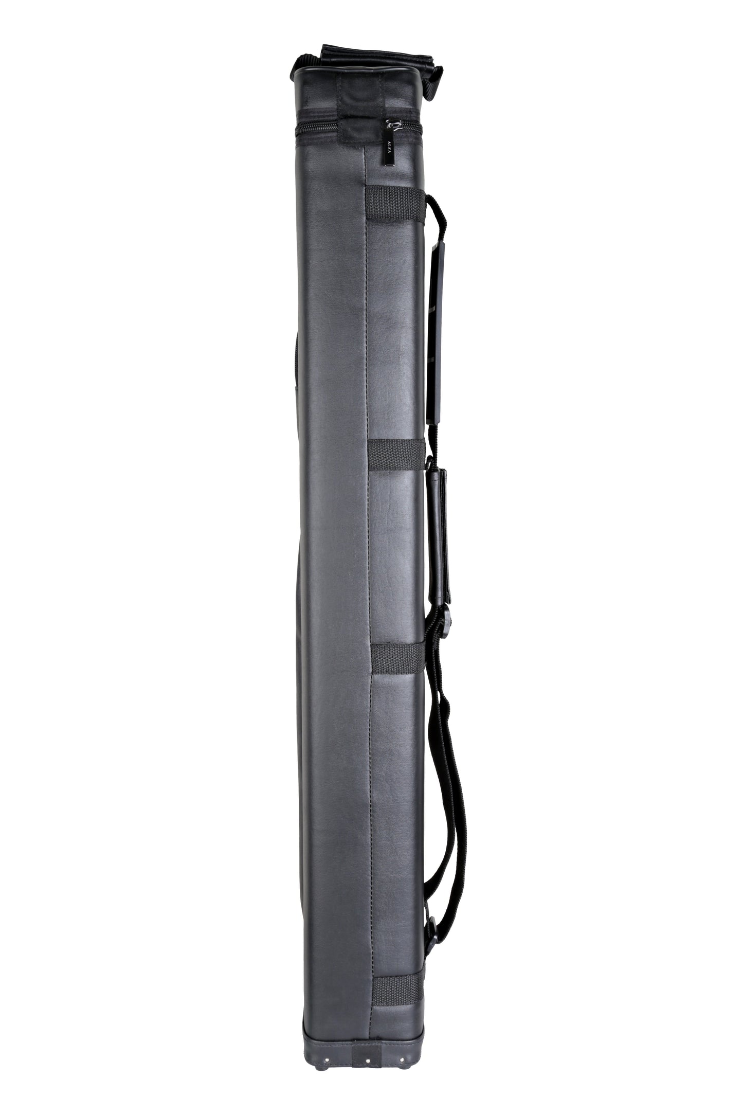 Rear profile view of the 3x6 billiard cue case with handle.