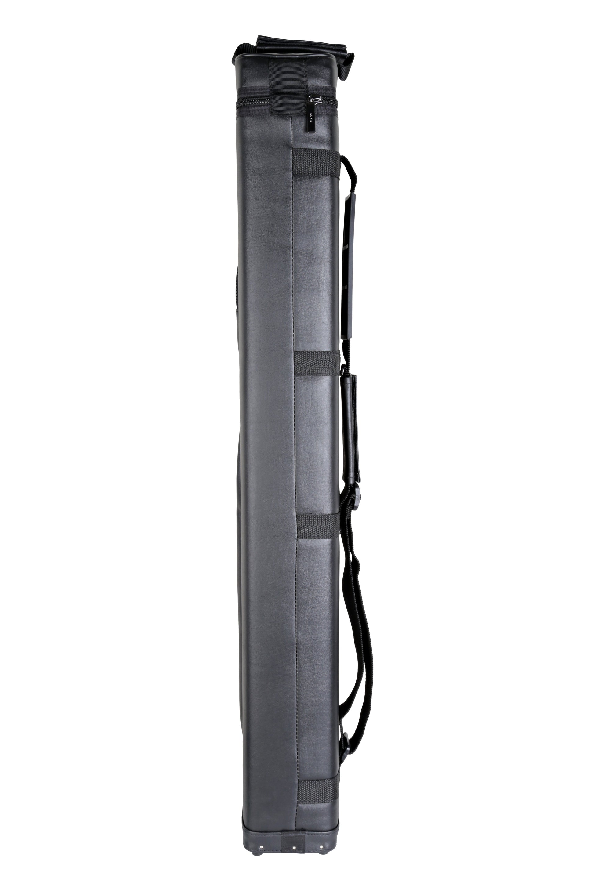 Rear profile view of the 3x6 billiard cue case with handle.