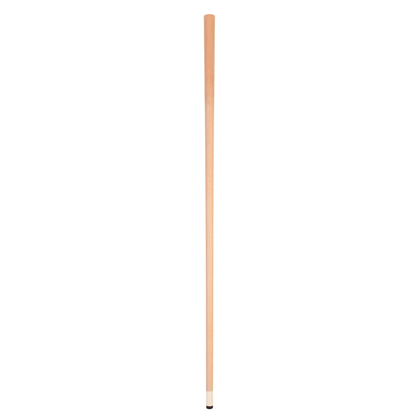 Full view of an pool cue shaft with tip.