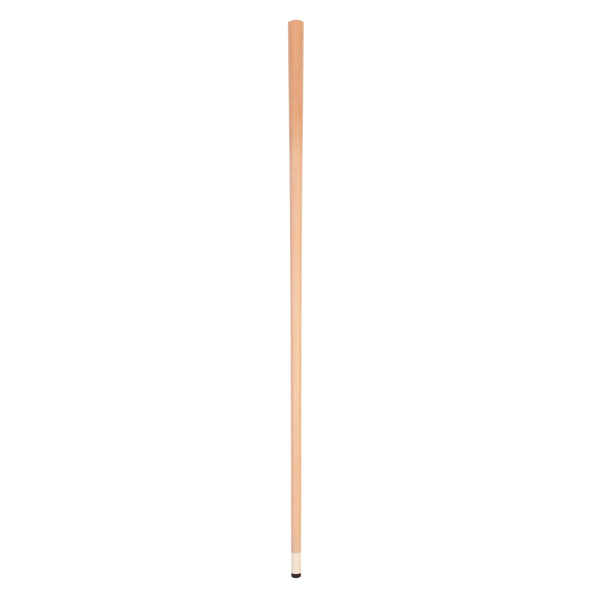 Full view of an pool cue shaft with tip.