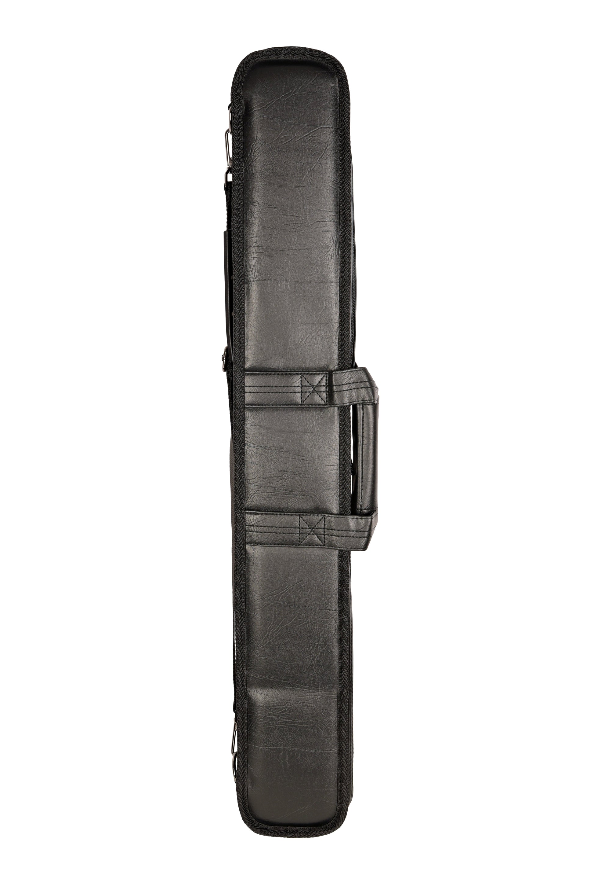 Profile view of the soft leatherette billiard cue case