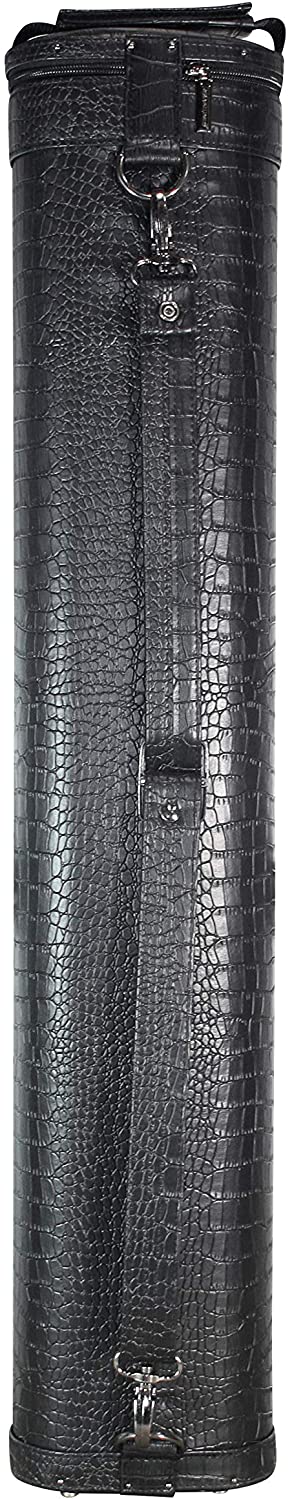 Angled view of cue case highlighting strap attachment points