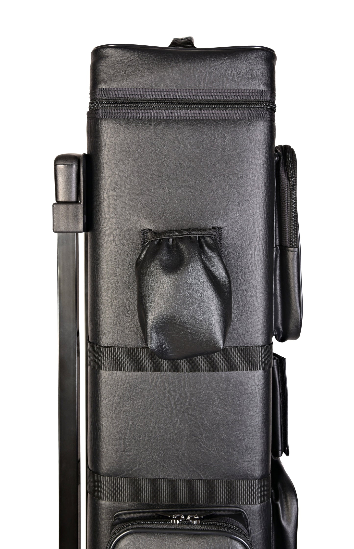 Upper portion of the case with exterior pocket and reinforced structure.