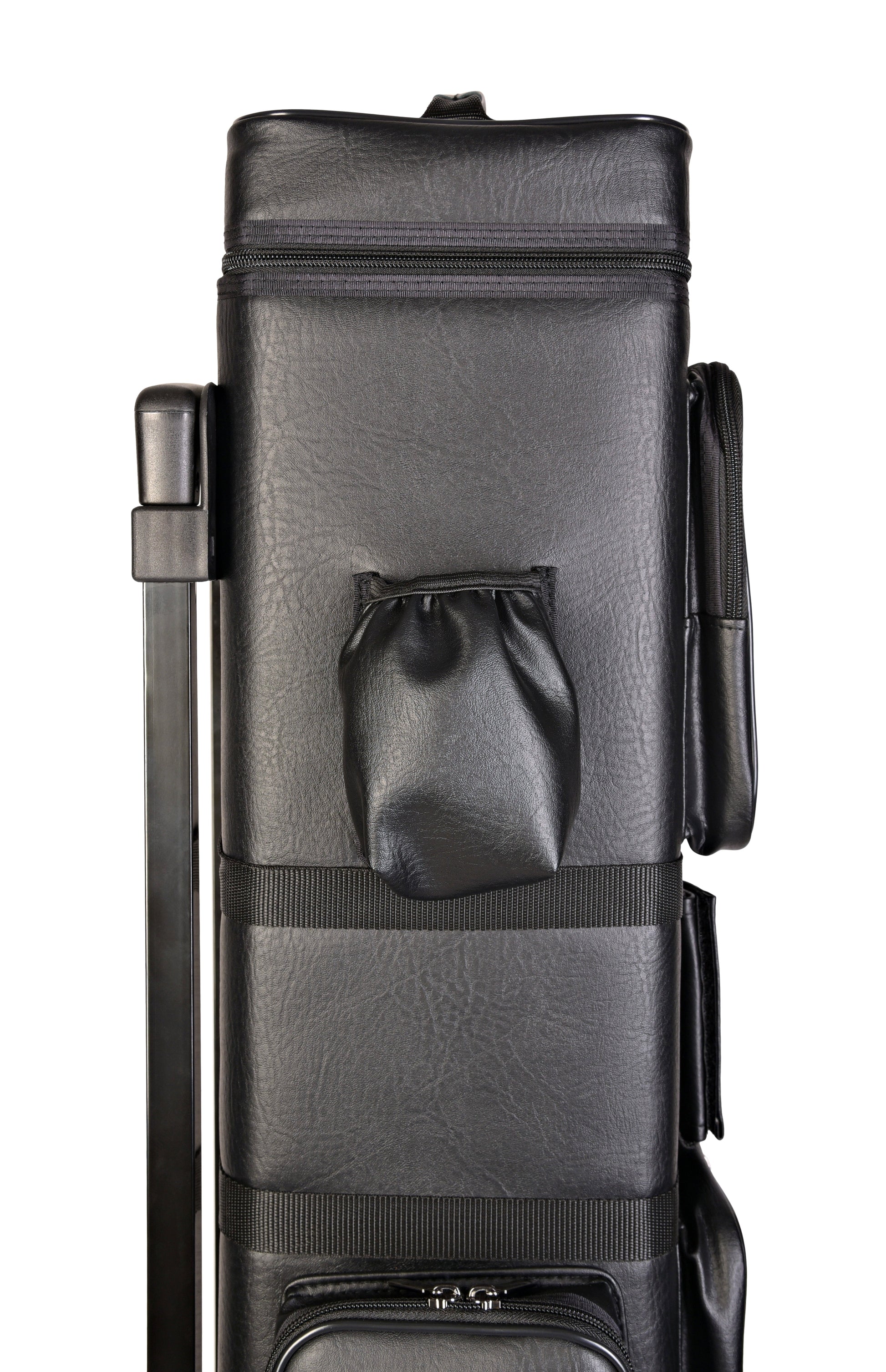 Upper portion of the case with exterior pocket and reinforced structure.