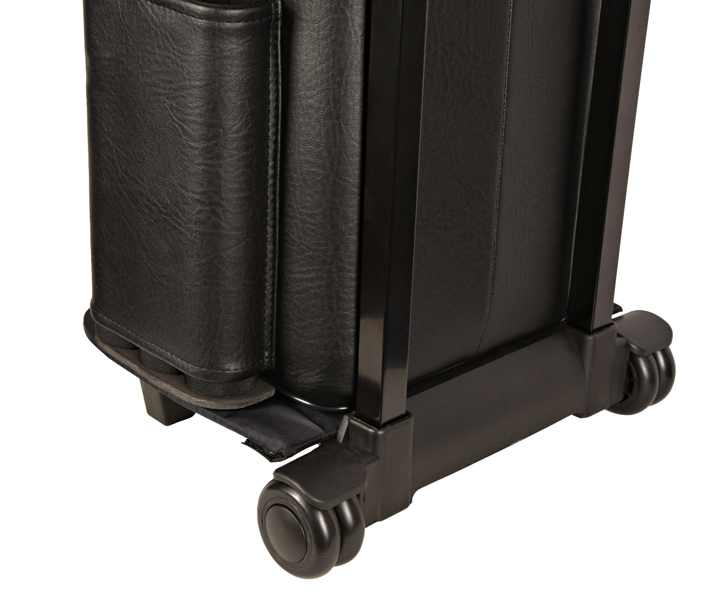 Base and wheel details of the billiard cue case showing construction