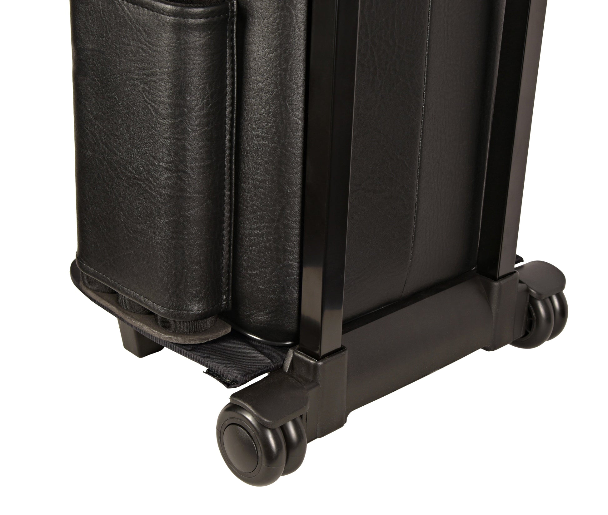 Base and wheel details of the billiard cue case showing construction