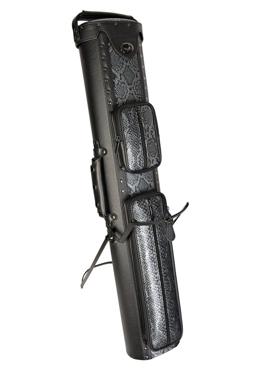 ASKA C48P11 Hard 4x8 Pool Cue Case - Snake Design with Integrated Stand