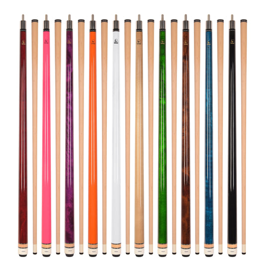 Set of 10 Aska L3 Pool Cue Sticks, 58", 13mm Tip, Hard Rock Canadian Maple Shaft, Wrapless, L3S10A