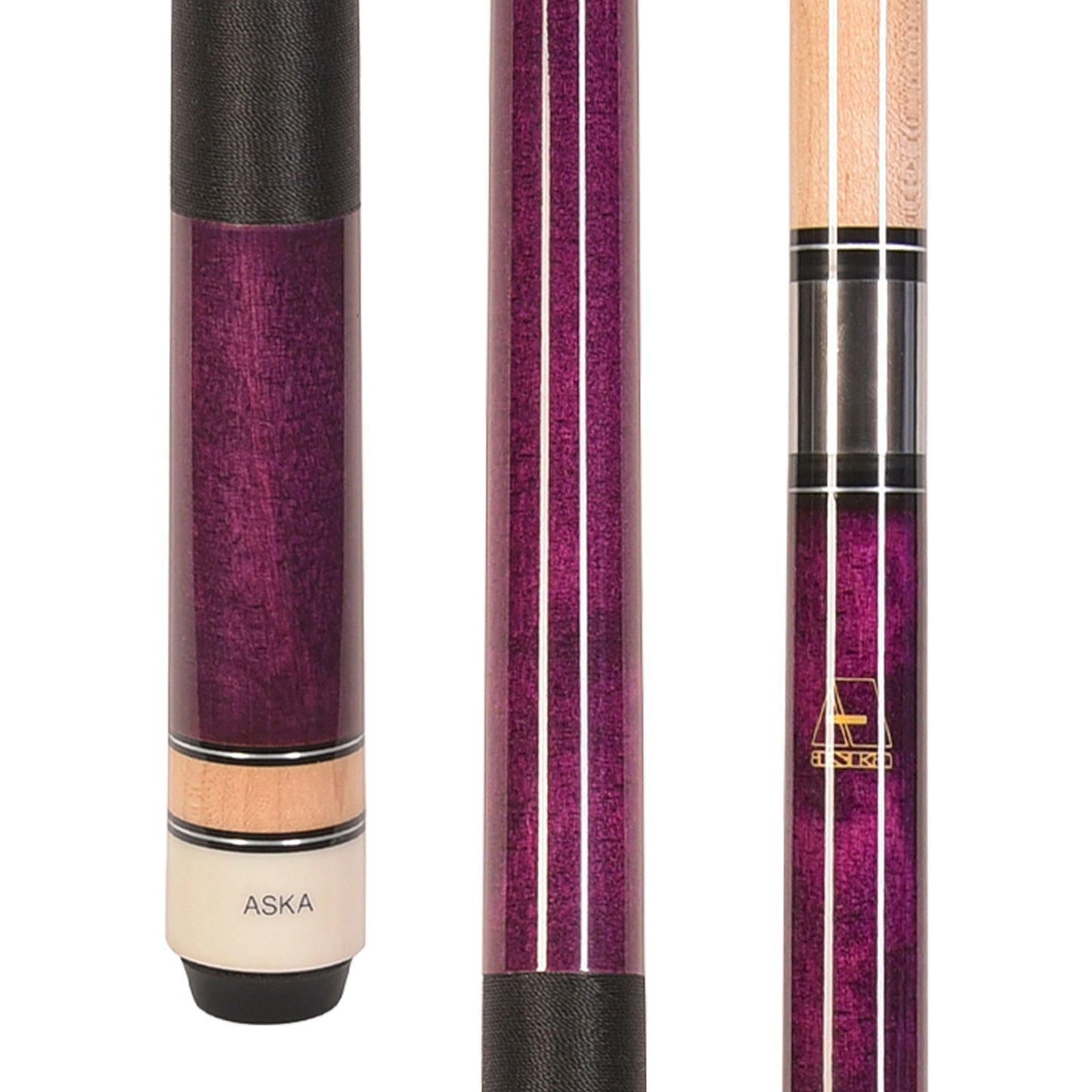 Set of 7 Aska L2 Billiard Pool Cues, 58" Hard Rock Canadian Maple, 13mm Hard Tip, Mixed Weights, L2S7
