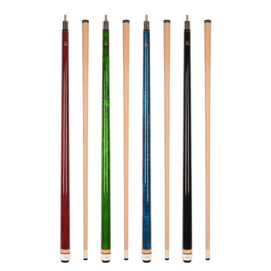 Set of 4 Aska L3 Pool Cue Sticks, 58", 13mm Tip, Hard Rock Canadian Maple Shaft, Wrapless, L3S4