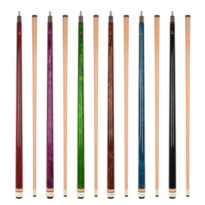 Set of 6 ASKA L3 Billiard Pool Cues, Hard Rock Canadian Maple, Mixed Weights