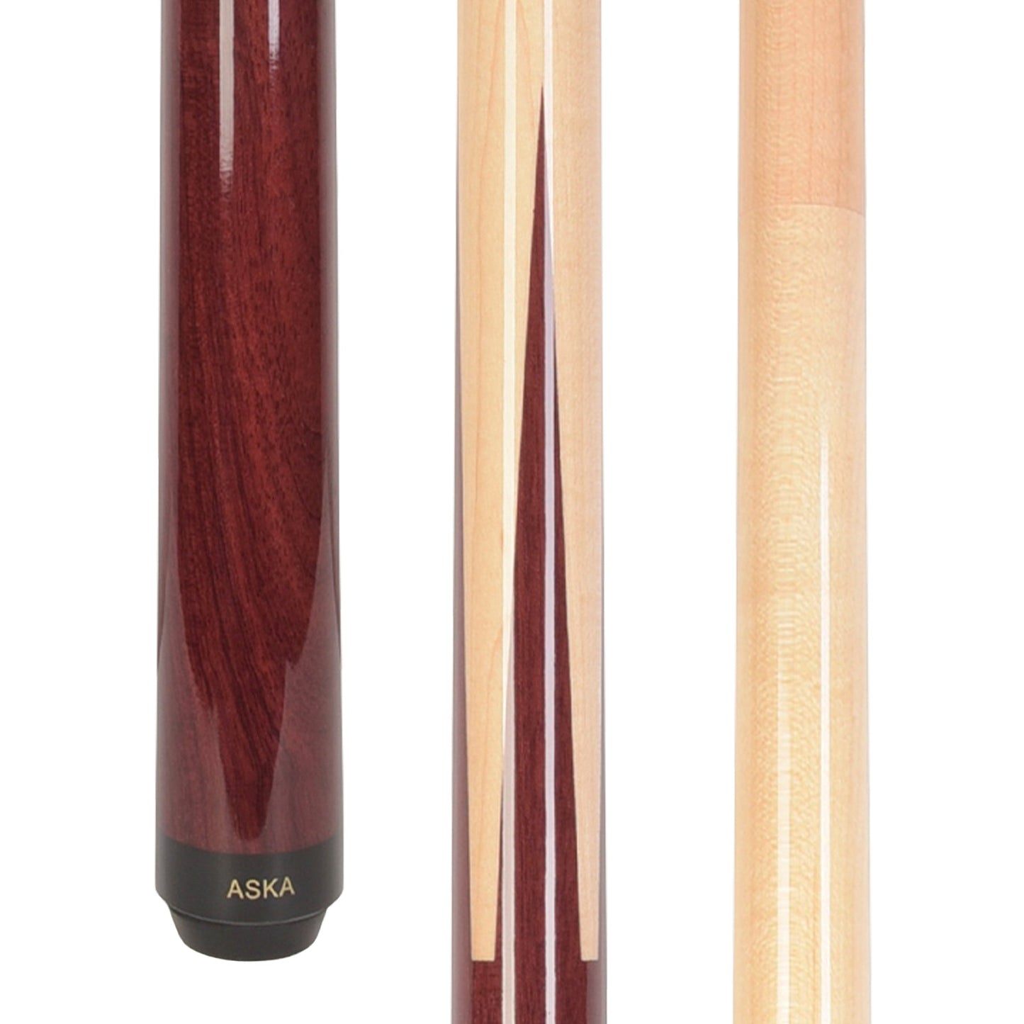 Aska SP Exotic Wood Sneaky Pete Billiard Pool Cue Sticks, 58", Maple Spliced Exotic Wood, 13mm Tip, 2-Piece Construction. SP