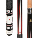 ASKA Poker Cards and Dice Billiard Pool Cue, Hearts 18-21oz