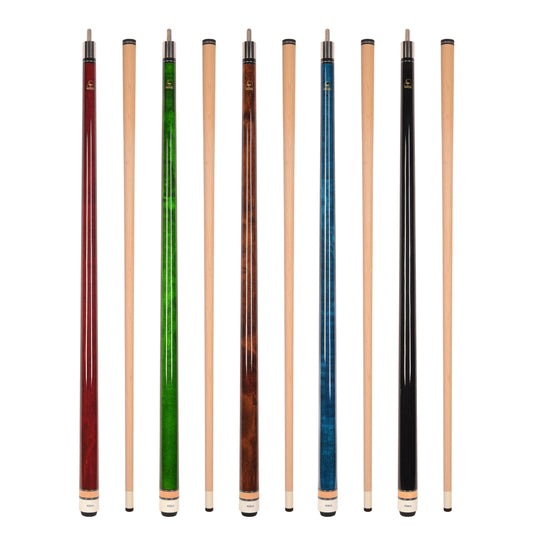 Set of 5 Aska L3 Pool Cue Sticks, 58", 13mm Tip, Hard Rock Canadian Maple Shaft, Wrapless, L3S5