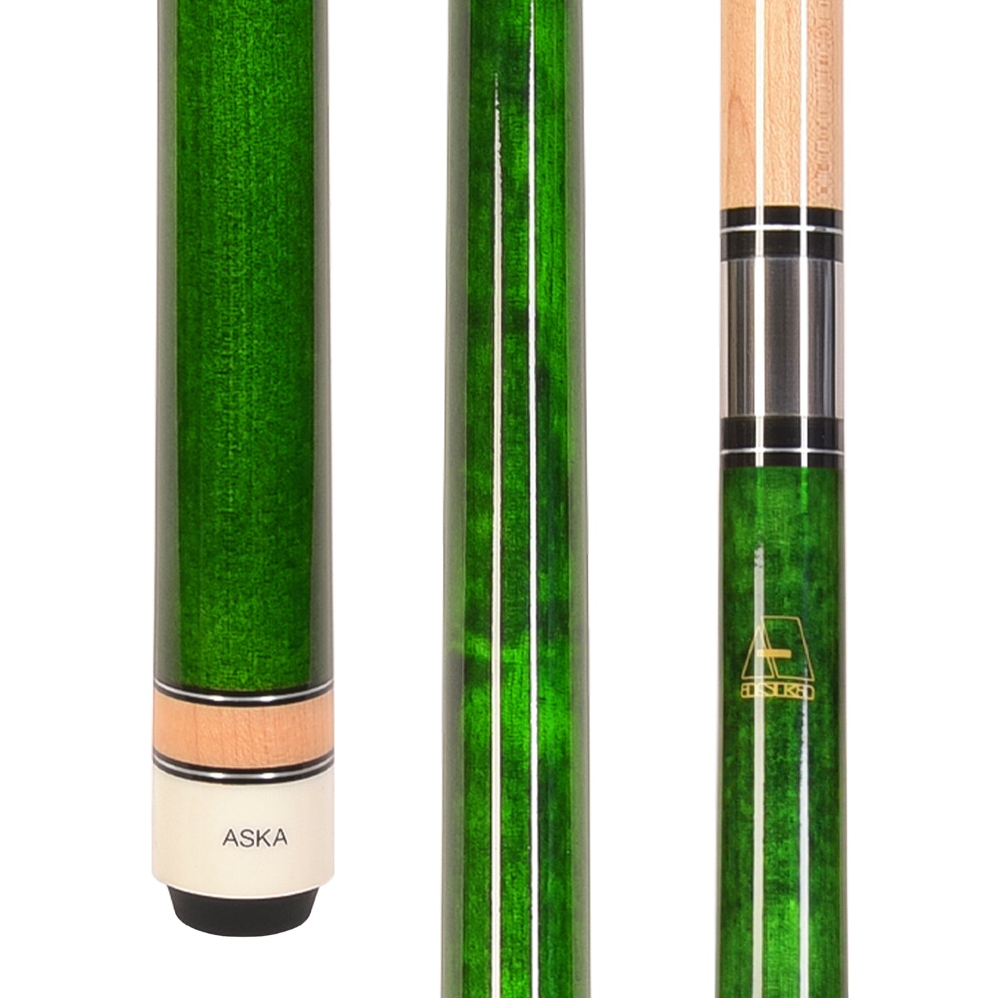ASKA L3 Billiard Pool Cue Stick, Green | Hard Rock Maple Shaft, 13mm Hard Tip, 18–21 oz