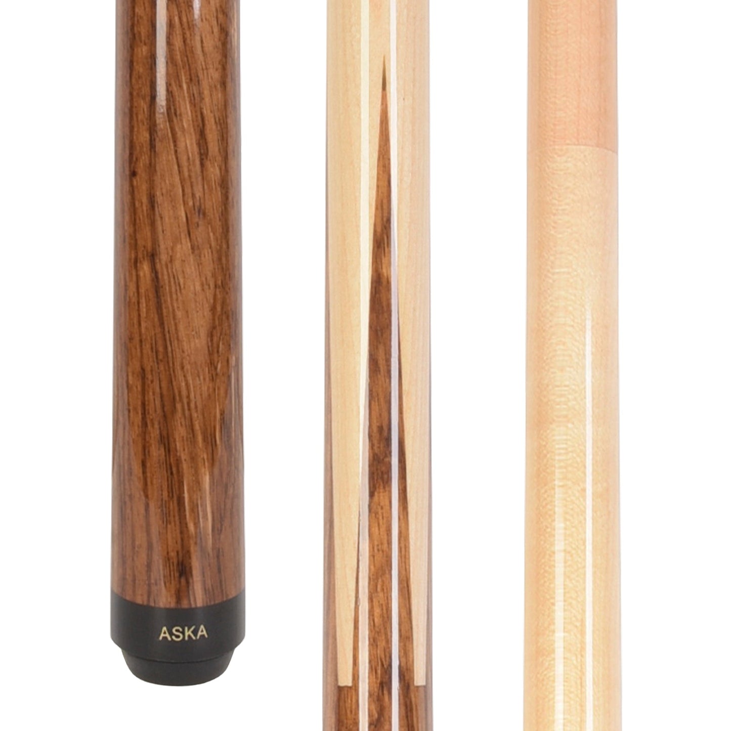 Aska SP Exotic Wood Sneaky Pete Billiard Pool Cue Sticks, 58", Maple Spliced Exotic Wood, 13mm Tip, 2-Piece Construction. SP