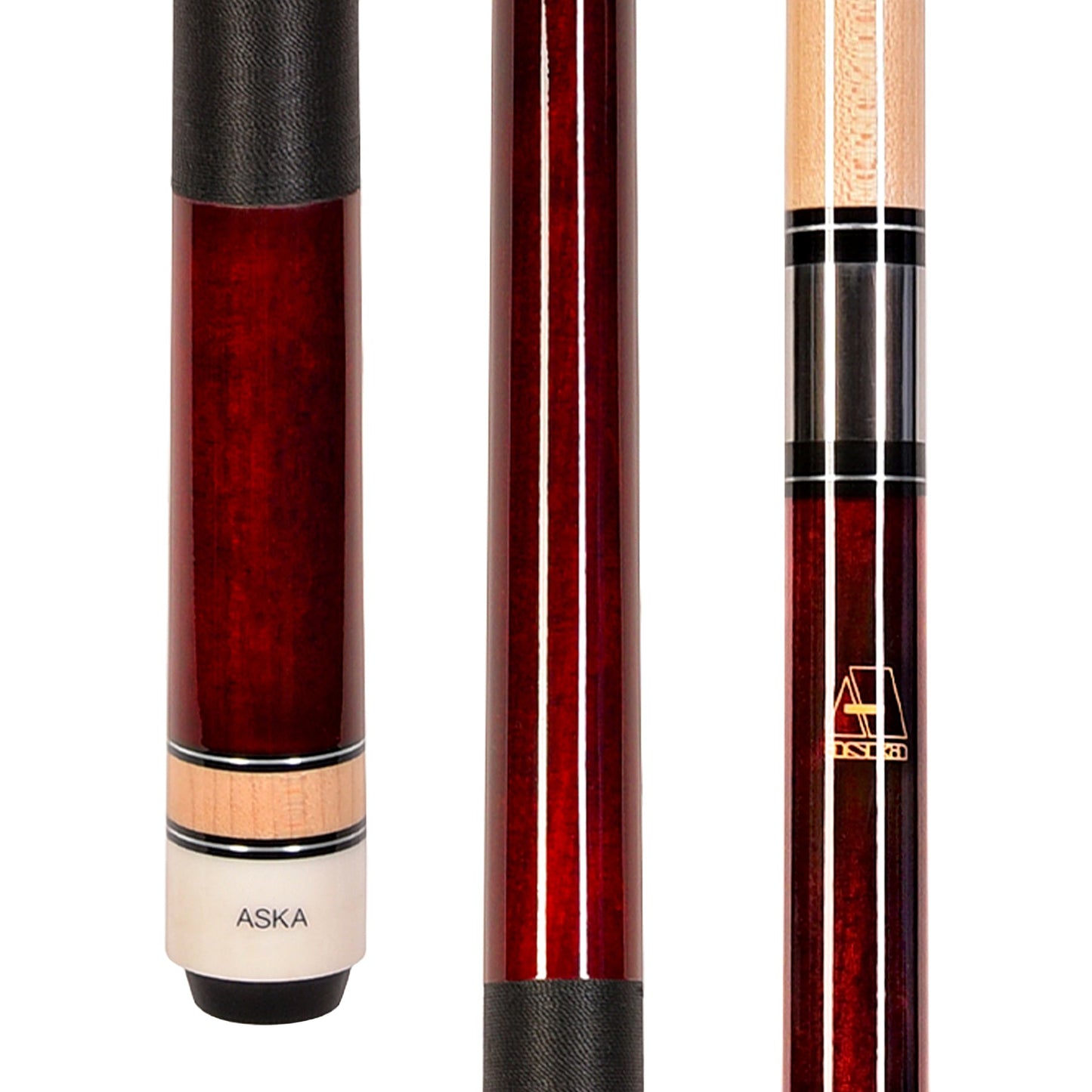 ASKA L2 Pool Cue Set of 4 | 58" Hard Rock Maple Billiard Sticks, 13mm Leather Tip, Mixed Weights 18-21 oz