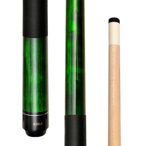 ASKA Short Billiard Pool Cue Stick Green 48" Great for Kids, Black Wrap