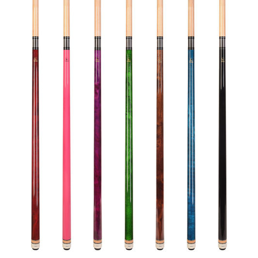 Set of 7 Aska L3 Pool Cue Sticks, 58", 13mm Tip, Hard Rock Canadian Maple Shaft, Wrapless, L3S7