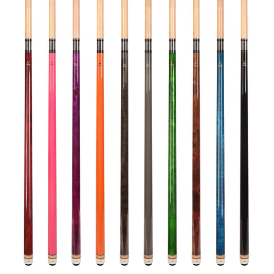 Set of 10 Aska L3 Pool Cue Sticks, 58", 13mm Tip, Hard Rock Canadian Maple Shaft, Wrapless, L3S10